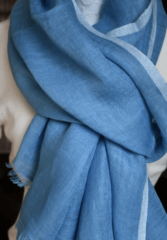 LEINENSCHAL - Aqua/offwhite Rand
