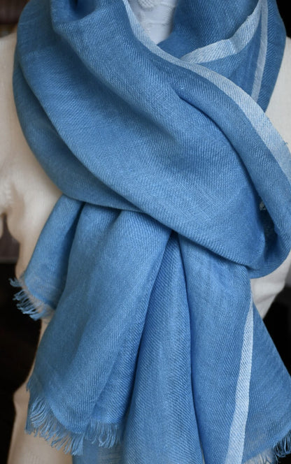 LEINENSCHAL - Aqua/offwhite Rand